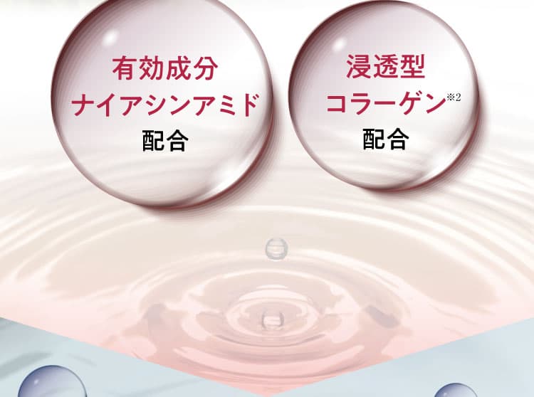 有効成分ナイアシンアミド配合・浸透型コラーゲン※2配合